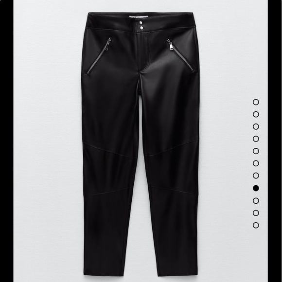 ZARA-NWT-Zippered faux leather pants - Picture 3 of 9